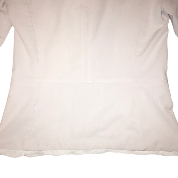 White Blazer Ruffle Trim Business Professional Work Necessary Objects Medium - Picture 9 of 13